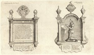 Abt en Purefoy (monument) door Wenceslaus Hollar